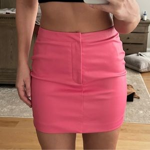 Meshki pink leather skirt
